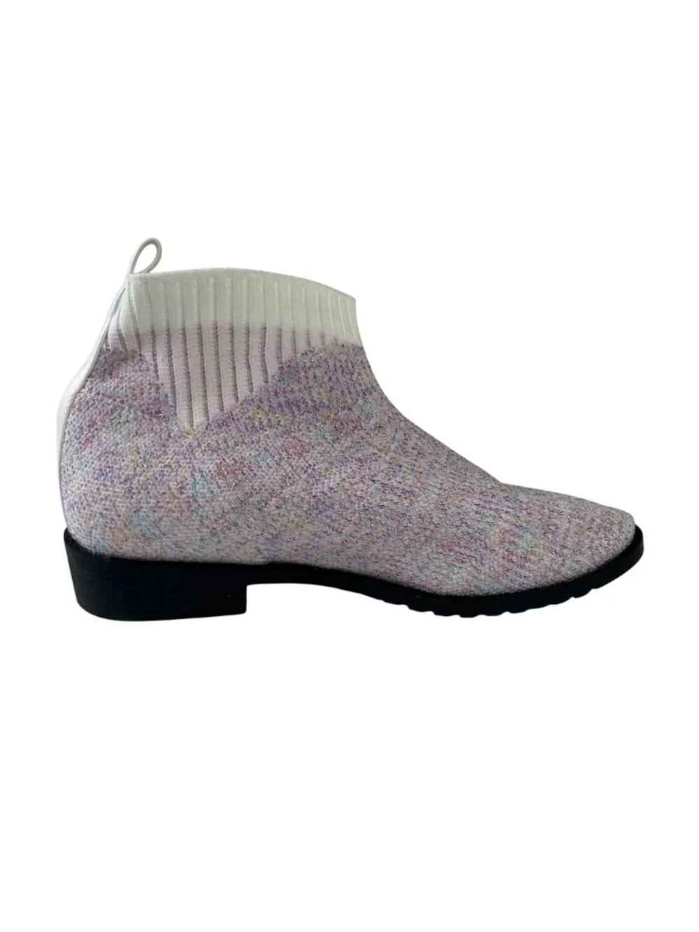 IceUnicorn Sparkly Knit Ankle Boots Girls Size 34 US Size 3 New Pull Tabs